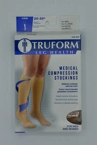 Truform Firm Beige 20-30 Medical Compression Below Knee Stockings X-Large NEW - Picture 1 of 5