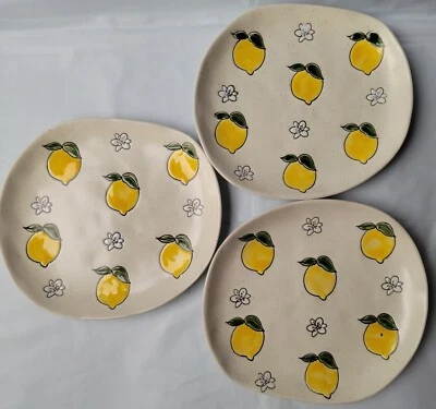 Conjunto de prato lateral para salada 3 Spectrum Designz InHomeStylez Lemon Bloom 8” cerâmica 2020 - Imagem 1 de 4