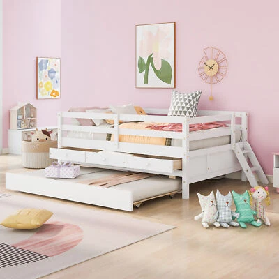 Twin/Full Size Daybed with Storage Drawer &Trundle Loft Bed Platform Bed Frames - Image 1 of 4