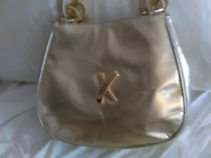 Paloma Picasso Gold Leather Snap Closure Handbag- BEAUTIFULHARD TO FIND GOLD!!! - Picture 1 of 12