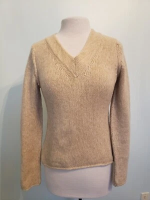 Suéter Pullover Maria Di Ripabianca Para Mujer 6 Cachemira Beige Neutro Hecho en Italia Foto 1 de 4