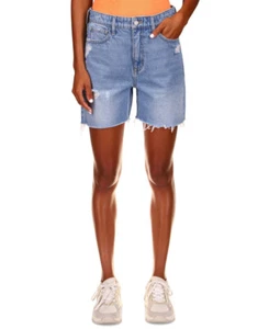 Pantalones cortos de mezclilla para mujer Sanctuary con dobladillo de corte destruido - Imagen 1 de 10