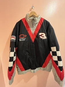 Dale Earnhardt Mens XL NASCAR Embroidered Zip Up Vintage Nutmeg Chevrolet #3 - Picture 1 of 5