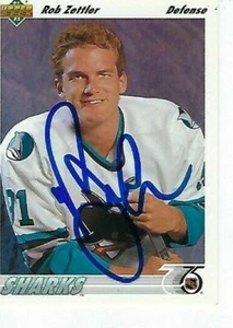 ROB ZETTLER SIGNED 1991-92 UPPERDECK #61 - SAN JOSE SHARKS - Picture 1 of 1