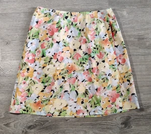 Coldwater Creek Floral Wrap Skirt Cotton Fully Lined Size P10 - Picture 1 of 8