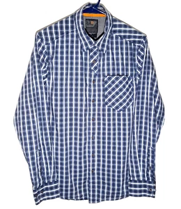 511 Tactical Snap Button Shirt | Long Sleeve Blue White Plaid | Mens Small - Picture 1 of 8