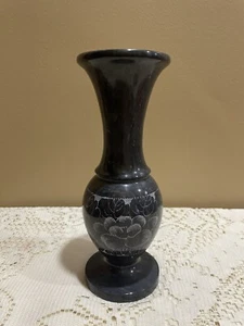 Black Stone Etched Vase - Picture 1 of 7