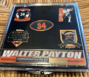 Walter Payton Sweetness Commemorative Pin Set Signature Sports Chicago Bears