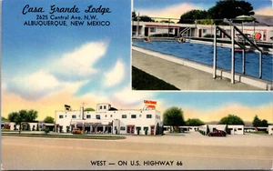 ALBUQUERQUE, NUEVO MÉXICO - RUTA 66 CASA GRANDE LODGE Y PISCINA - POSTAL - Imagen 1 de 2