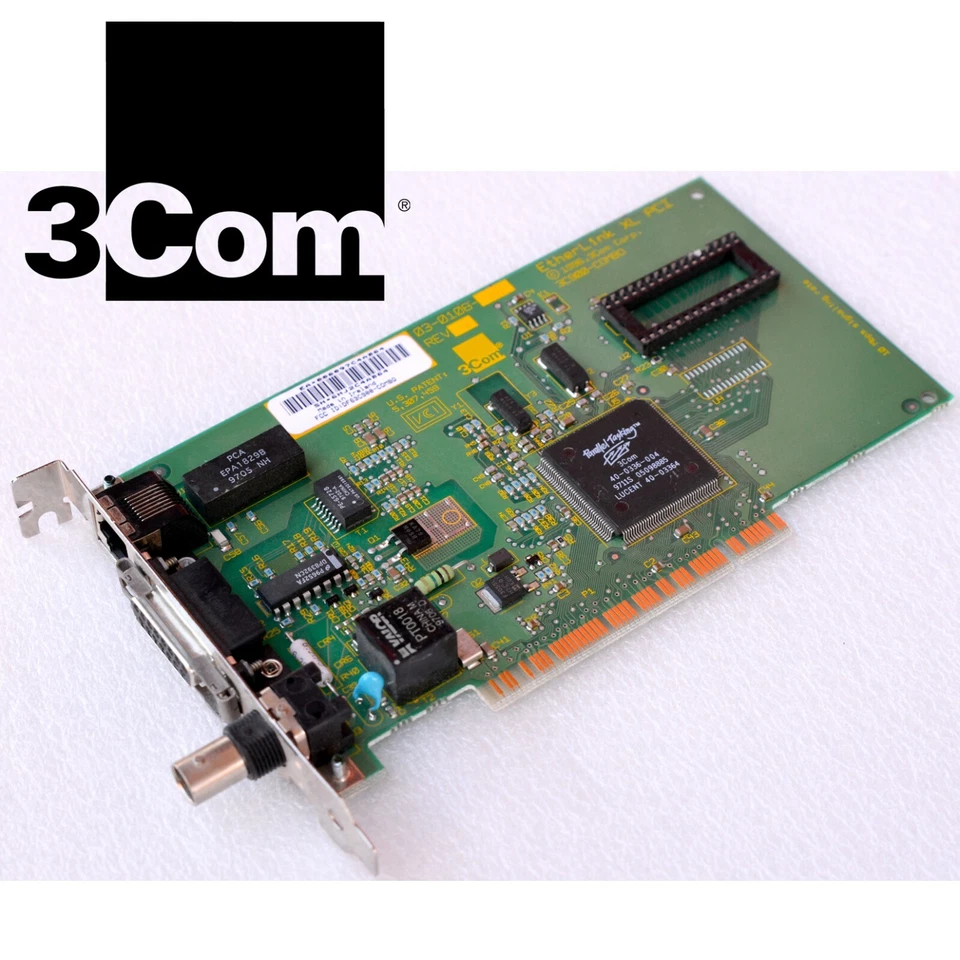 NETZWERKKARTE 3COM 3C900-COMBO 3C900 ETHERLINK XL PCI BNC AUI RJ-45 32-BIT M277 - Bild 1 von 2