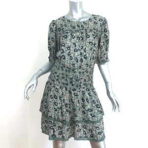 SEA Smocked Mini Dress Lucia Clover Floral Print Voile Size 6 Short Sleeve - Picture 1 of 7