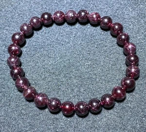 7,3 mm Natürliches Rot Starlight Granat Kristall Perlen Armband AAAA C1153 - Bild 1 von 11