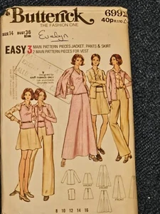 Vintage 1970s Butterick 6992 multiway suit sewing pattern size 14 bust 36 inch - Picture 1 of 2