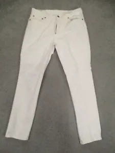 LEVIS 511 Jeans Uomo 33x32 Bianco Slim Fit Gamba Dritta Preppy Effettivo 30x29 - Foto 1 di 6