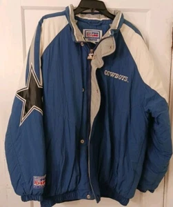 Vintage 90's Starter Pro Line Dallas Cowboys Jacket NFL Full Zip,hood Large - Picture 1 of 13