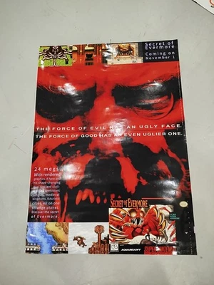 Nintendo Secret of evermore reklame Werbung Aufsteller Poster - Bild 1 von 2
