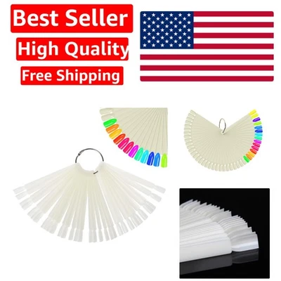 50 palitos de amostra de unhas em forma de ventilador com anel - Perfeito para profissionais - Imagem 1 de 4