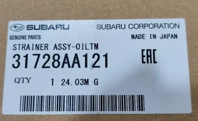 Filtro colador de fluido de transmisión SUBARU genuino LEGACY CVT 31728AA121 Foto 1 de 2