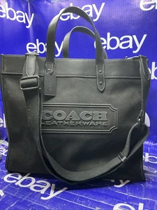 Coach 4884 Field Tote 40 mit Coach Badge Canvas Schwarz Neu mit Etikett - Bild 1 von 16