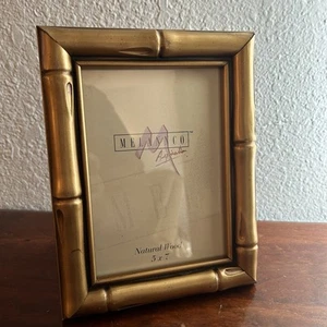 Melannco Gold Bamboo Look Natural Wood Picture Frame 5x7 Vintage Style - Picture 1 of 8