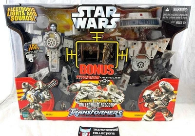 Transformers Star Wars Crossover Han Solo Chewbacca Millennium Falcon Bonus - Image 1 of 2