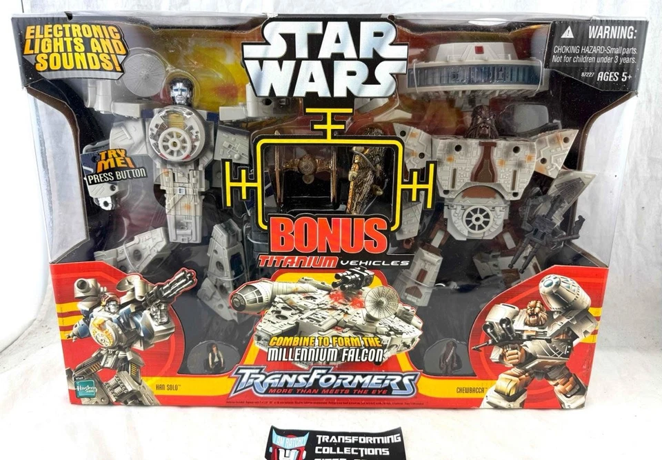 Transformers Star Wars Crossover Han Solo Chewbacca Millennium Falcon Bonus - Image 1 of 2