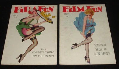 LQQK 2 vintage 1937 FILM FUN MAGAZINE, risque girlie showgirls & movie stars - Image 1 of 4
