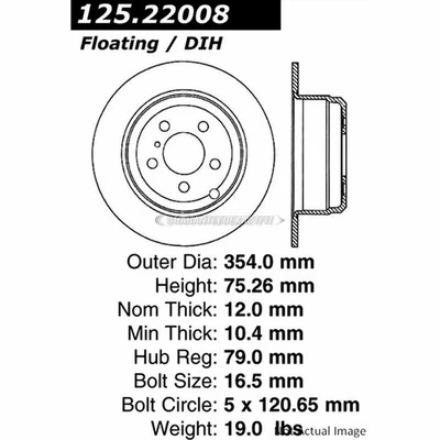 For Land Rover Range Rover 2003 2004 2005 Centric Rear Brake Rotor Disc Foto 1 de 3