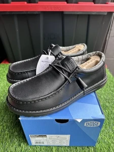 Hey Dude Wally Mono Leather Black Slip On Shoes 40632-001 Men's Size 8,9,11 - Picture 1 of 6