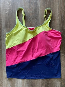 LANDS' END~NUEVO~Traje de Baño Tankini Cuello Cuadrado con Aros~Mujer Talla 24W~NUEVO CON ETIQUETAS - Imagen 1 de 5