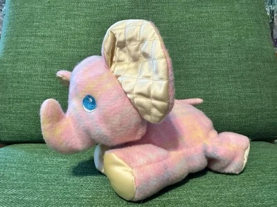 Vtg Playskool Snuzzles Elephant Blankies Plush 1986 Lovey Pink Plaid Satin Ears - Image 1 of 4