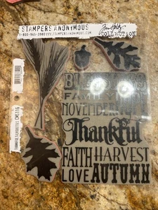 Estampillas de goma anónimas de Tim Holtz Stampers siluetas agradecidas CMS 116 - Imagen 1 de 2