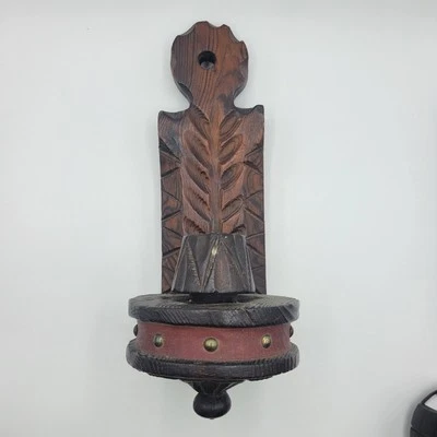 Apliques colgantes boho de pared tallados a mano de madera vintage para decoración de pared  Foto 1 de 4