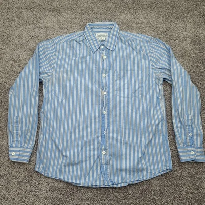 Aeropostale Striped Shirt Mens Small Blue Long Sleeve Button Front Casual Cotton - Image 1 of 4