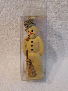 SNOWMAN w/Broom Ornament Old World Vintage Style - Picture 1 of 6