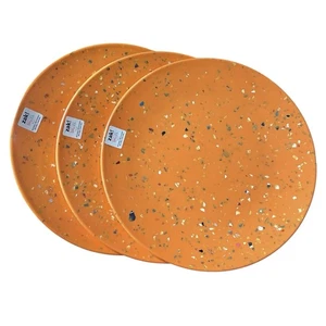 3 ZAK Melamine Orange Confetti Dinner Plates 11" BPA Free NEW - Picture 1 of 7