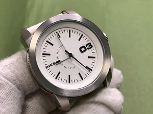 DIESEL DZ-5272 White Dial White Leather Strap 5 ATM S/S QUARTZ WOMEN'S WATCH - Picture 1 of 18