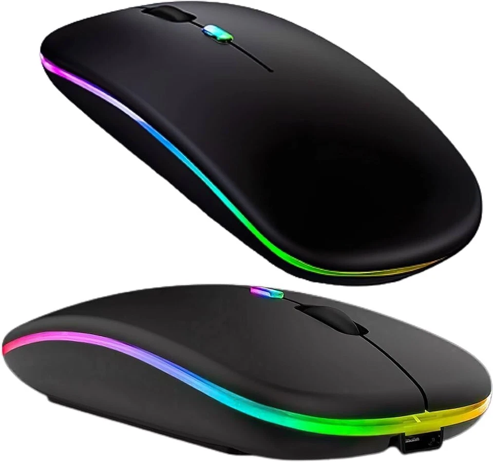 Tablet/Phone/Computer Bluetooth Wireless Mouse USB Charging Luminous 2.4G RGB UK - Image 1 of 4