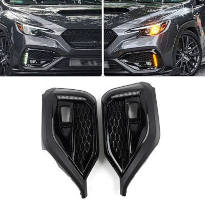 1x LED Turn Signal DRL Fog Lights Bezel Kit For Subaru WRX STI 4Door Sedan 22-24 - Image 1 of 4
