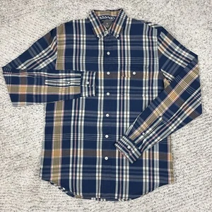 Hawkings McGill Shirt Men Small Plaid Long Sleeve Blue Button Front Collared GUC - Picture 1 of 8