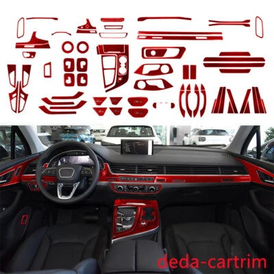 Juego completo de 85 piezas de molduras decorativas interiores de carbono rojo para Audi Q7 SQ7 4M 2016-2019 Foto 1 de 4