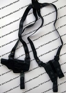 Armadillo Leather Shoulder Holster For Glock 21 - Horizontal Carry, Miami Vice Style 13 thumbnail image
