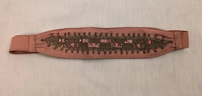 ANTIGUO CINTURÓN DE LENTEJUELAS BORDADO COJO METÁLICO AÑOS 40 PARA VESTIR Foto 1 de 3