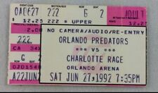 AFL 1992 06/27 Charlotte Race at Orlando Predators Arena Football Ticket Stub