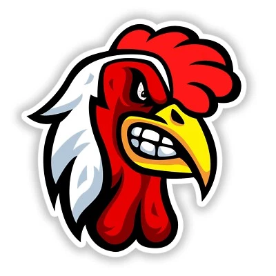 BLACK DIAMOND ART Angry Rooster Sticker Furious Fighting Funny Chicken Car Bumper Decal Cock