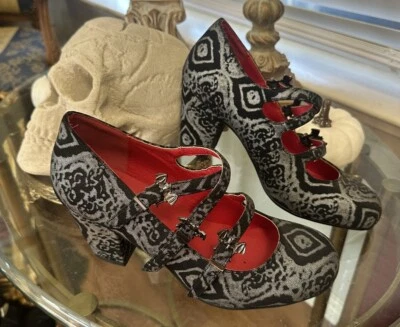 Demonia VIVIKA-38 Block Heel Maryjane US Women's 9 Bat Buckle Fits Like 8 1/2 - Image 1 of 4