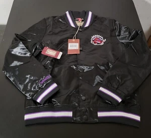 Mitchell and Ness Lightweight Satin Womens  Jacket Toronto Raptore Black Small - Picture 1 of 12
