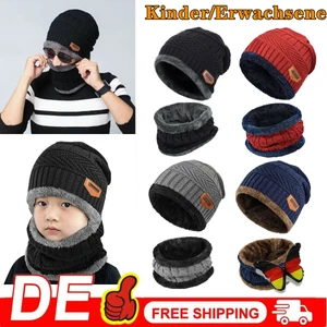 Mütze Schal Set Kinder Beanie aus Baumwolle Jersey Mädchen Jungen Herbst DE - Bild 1 von 19