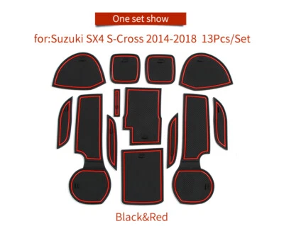 Alfombrilla de puerta roja para Suzuki Maruti SX4 S-Cross SCross 2014-2018 Foto 1 de 4