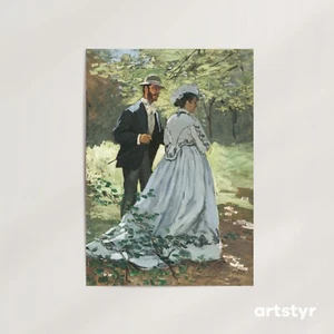Bazille and Camille · Claude Monet, 1865 · Gallery-Grade Giclée Wall Art Print - Picture 1 of 12